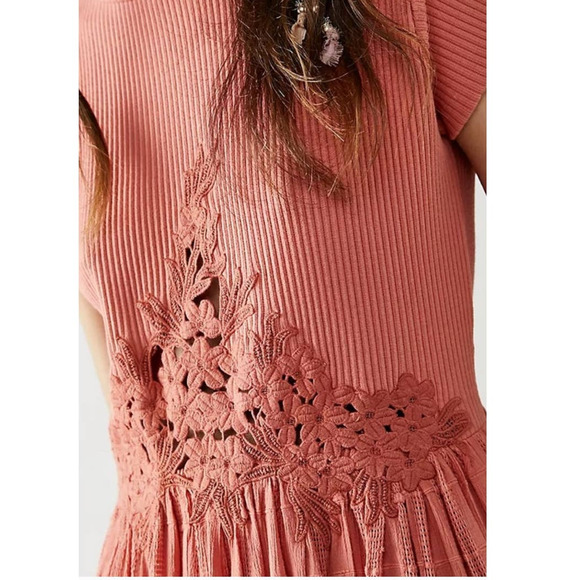 New Free People Serenity Maxi Dress $168  X-SMALL Peach BOHO-CHIC - Picture 2 of 7